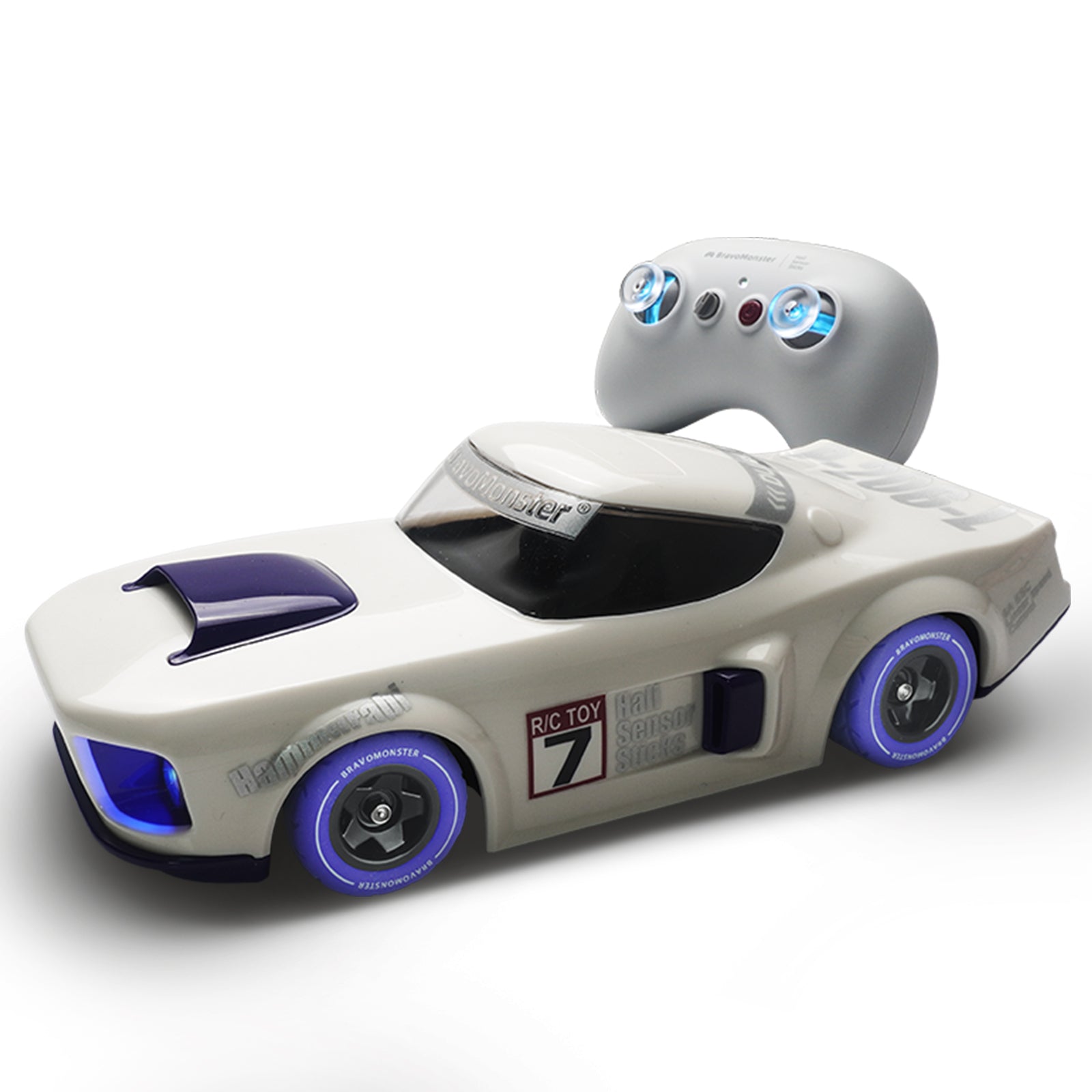 Muscle Mayhem Rechargeable RC Car - White