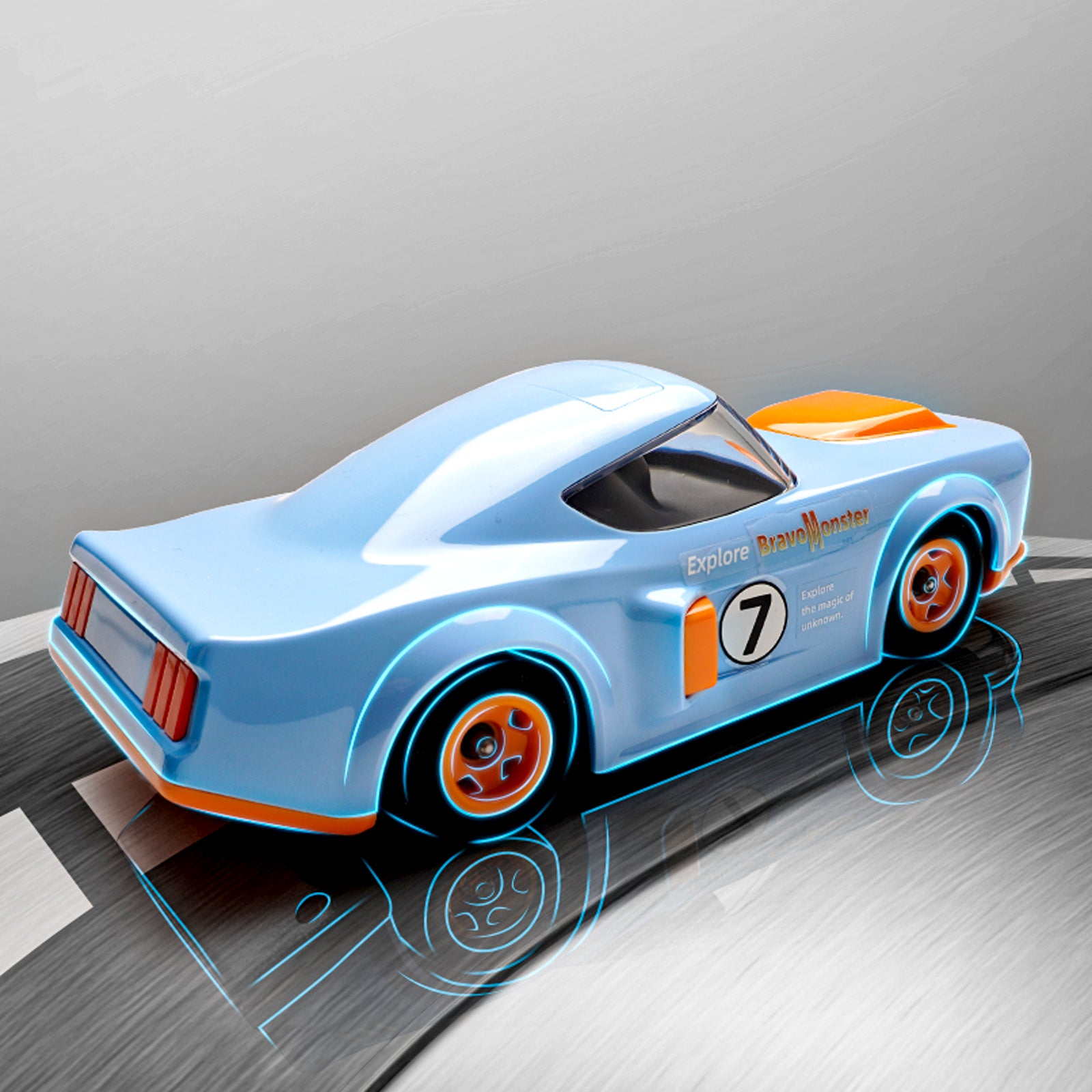 Muscle Mayhem Rechargeable RC Car - Baby Blue