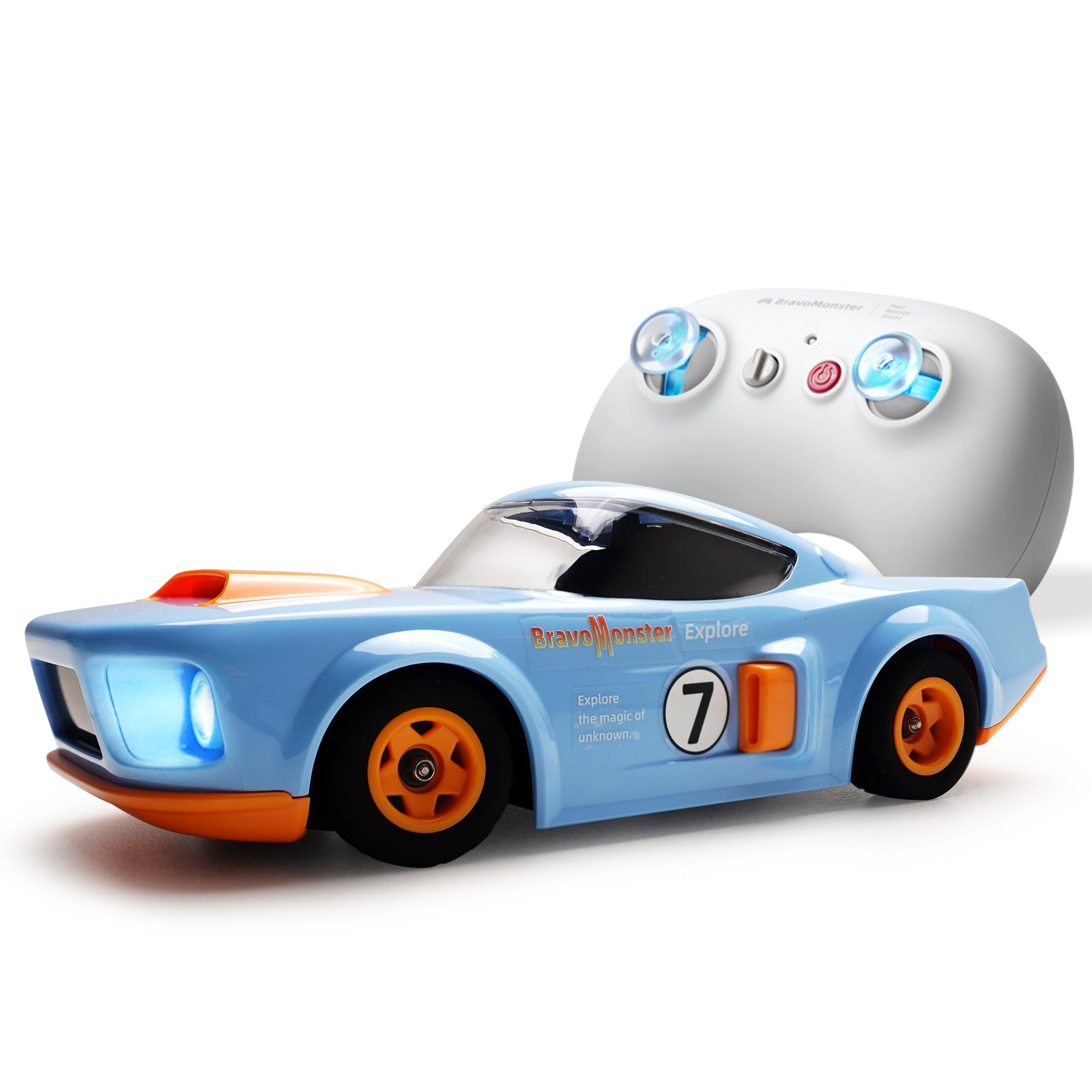 Muscle Mayhem Rechargeable RC Car - Baby Blue
